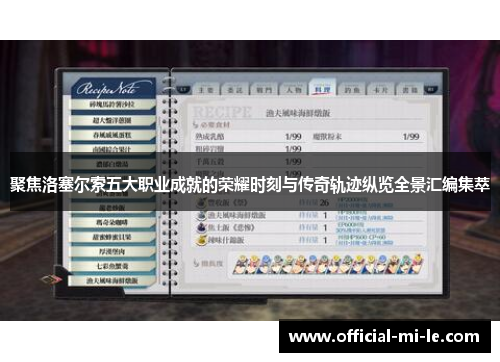 聚焦洛塞尔索五大职业成就的荣耀时刻与传奇轨迹纵览全景汇编集萃